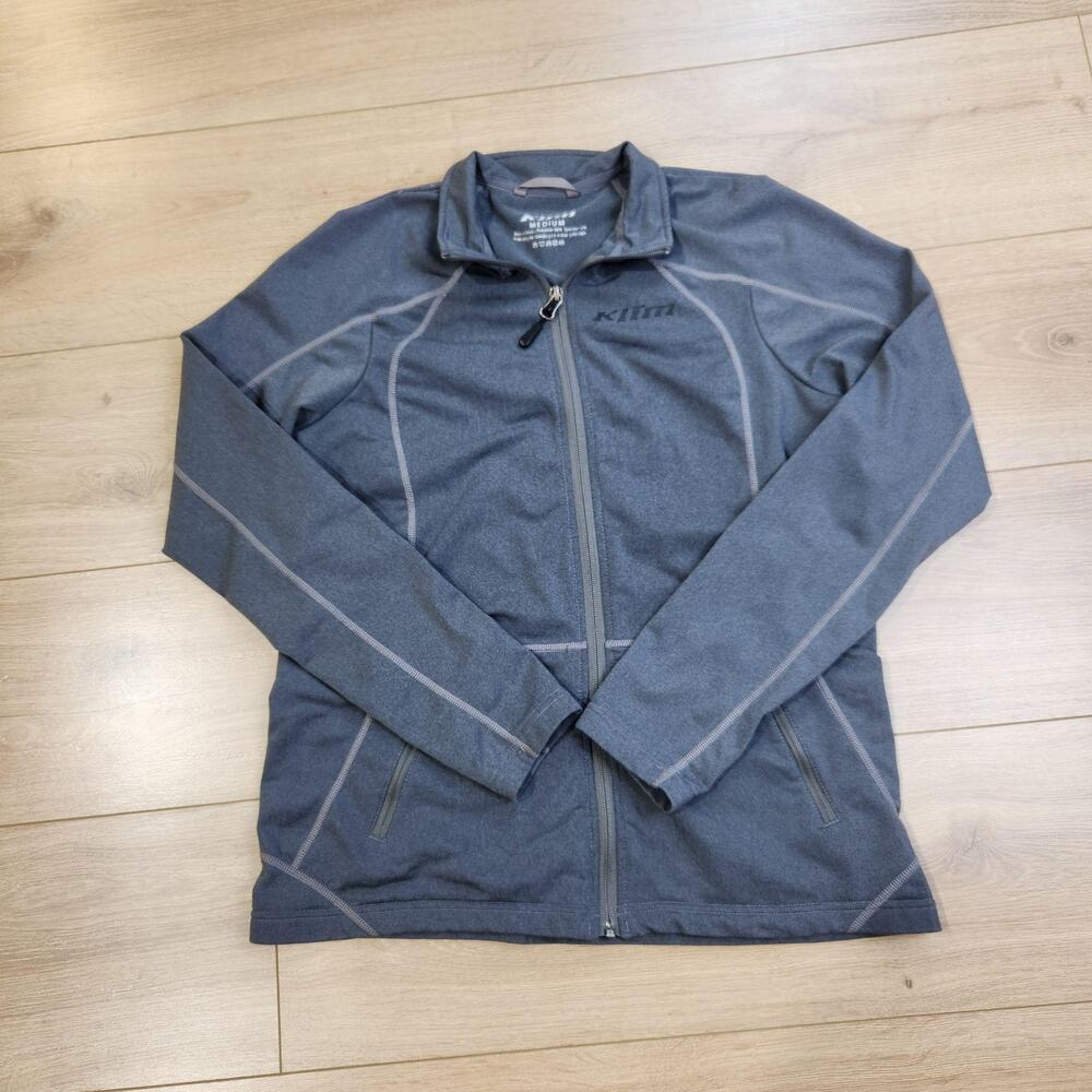Klim Sundance Fleece Jacket Womens Medium Gray Full Zip Stand Collar Moto Riding
